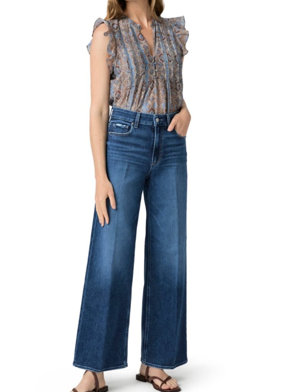 Paige Denim Anessa High Waist Wide Leg Jeans NEW Size 23